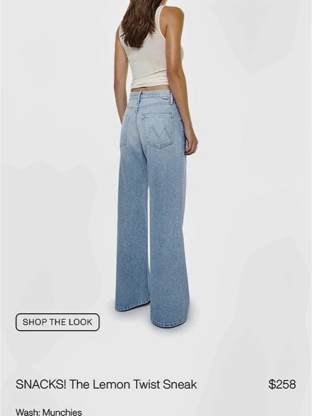 Mother Snacks! The Lemon Twist Sneak Wide Leg Jeans in Blue Waist 28 - Picture 5 of 9
